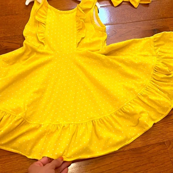 Eleanor Rose Yellow summer dress size 4-5T - Picture 4 of 4